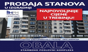 Prodaja, stanovi, novogradnja, u izgradnji, Trebinje