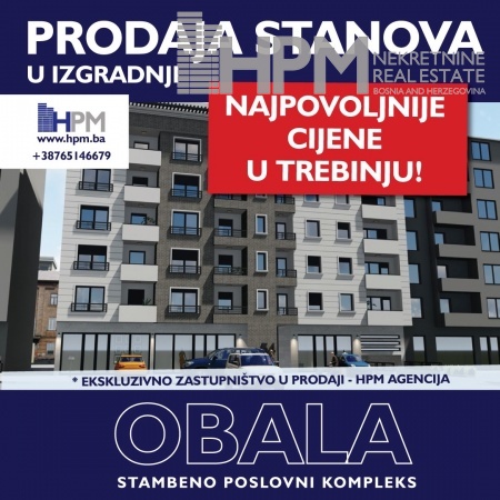 Prodaja, stanovi, novogradnja, u izgradnji, Trebinje